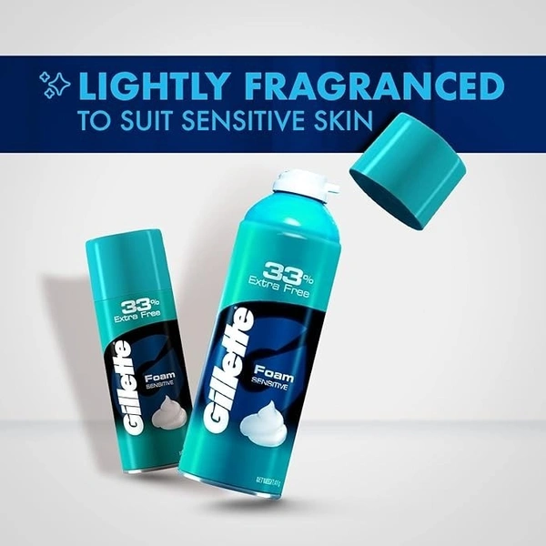 Gillette Classic Sensitive Shave Foam - 418 g (33% extra) - 418G