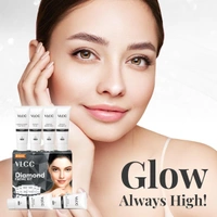 VLCC Diamond Facial Kit - 60g | Purifying with Parlour Glow | Improves Elasticity, Brightens and Helps Lighten Patchy, Damaged Skin | with Colloidal Diamond...