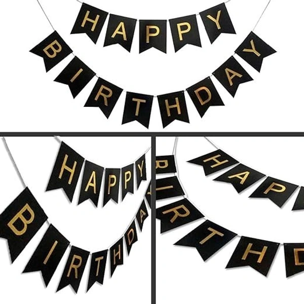 Happy Birthday Banner - Black