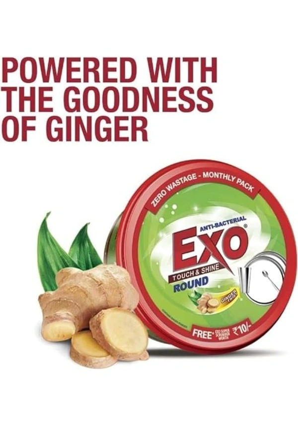 Exo Ginger Power 750g.  Exo Super Dishwashing Solution With Anti-Bacterial Efficacy & Ginger Remove Tough Grime Stains With Ease. & Non-Scratch Proof Dishwash Scrubbe 890221021633671 - 700
