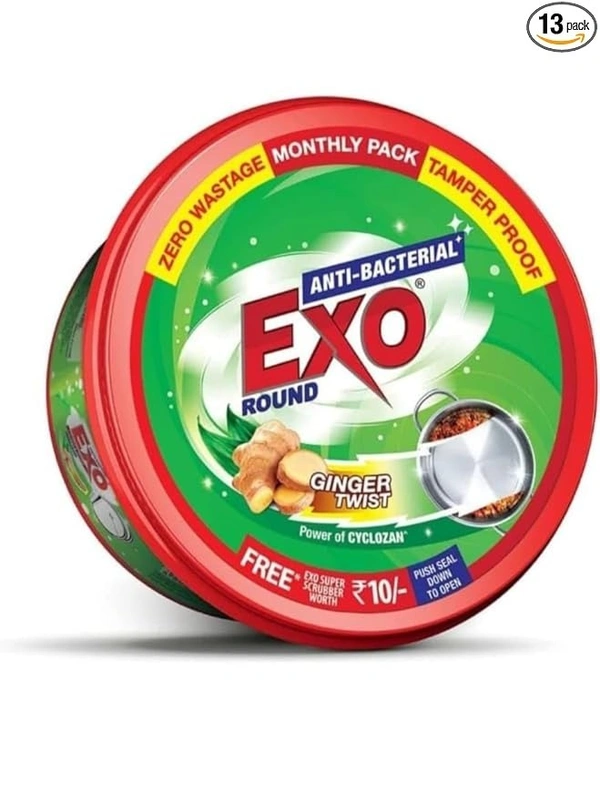 Exo Ginger Power 750g.  Exo Super Dishwashing Solution With Anti-Bacterial Efficacy & Ginger Remove Tough Grime Stains With Ease. & Non-Scratch Proof Dishwash Scrubbe 890221021633671 - 700