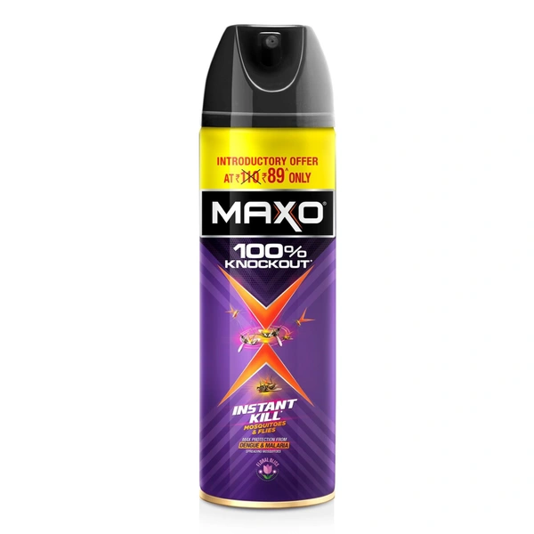 Maxo Flying Insect Killer - 200ML | Kills Mosquitoes and Flies | 100% Knockout | Protection From Dengue, Malaria and Chikungunya | Floral Fragrance - 200 ml