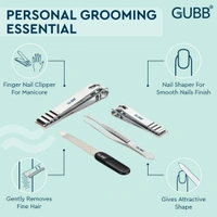 GUBB Nail Care Kit - Toe Nail Clipper, Finger Nail Cutter, Nail Filer & Flat Tweezer | Nail Clipper For Manicure, Nail Shaper for Smooth Nail Finish, Rust Resistant - Sharp & Durable Edge - SS