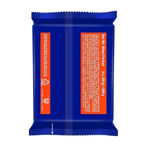 Surf Excel Detergent Bar - 800 g (Pack of 4 x 200 g)