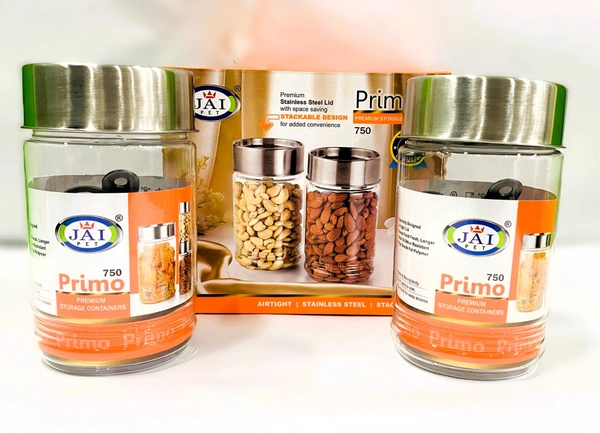 Jai Pet - Primo Stainless Steel Air tight Container Deluxe Jar - 750, Stainless Steel