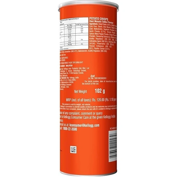 Kellogg's Pringles Desi Masala Tadka, 102 g - 102g
