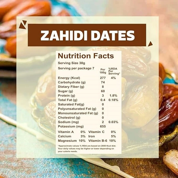 WONDERLAND FOODSM Premium Zahidi Dates Pouch | Dry Fruits Healthy & Nutritious Soft Khajoor | Khajur Rich In Iron, Fibre & Vitamins - 500G