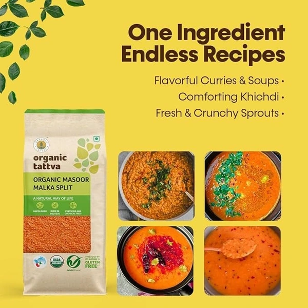 Organic Tattva Masoor Malka Split, 500g