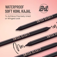 SWISS BEAUTY | High Impact Kohl Kajal for women | 12-Hour Stay | Smudge-Proof | Water Proof - 1.8 g, Black