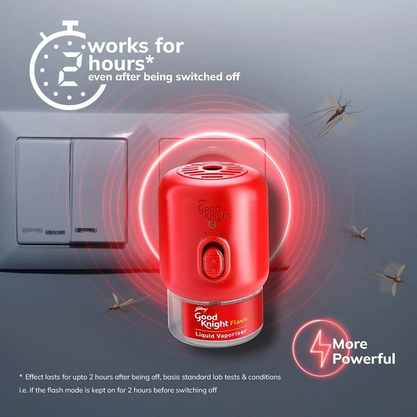 Good Knight Flash Liquid Vaporiser Combo Pack | Machine + Pack of 2 Refills | 2X Faster Than Before | Mosquito Repellent Refill | India s Most Powerful Liquid Vaporizer