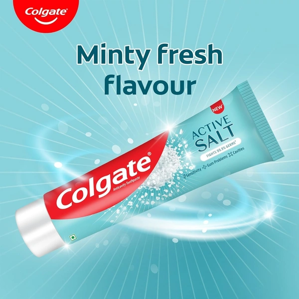 Colgate Active Salt Toothpaste, Daily Germ Protection, Pack Of 150G, Oral Care, Colgate Toothpaste With Salt And Mint, Healthy Gums & Teeth, Toothpaste... - 150g