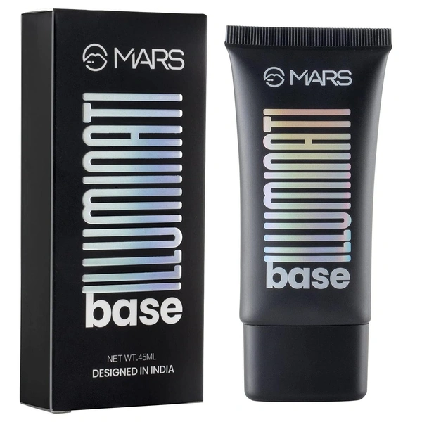MARS Illuminati Base Dewy Primer with Highlighter | Glowy Dewy Primer for Face Makeup  - 45 ML, PInk Beam