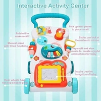 Baby Walker Walk Along The Music Walker,Baby Walker with Activities, Music and Sound, Toys 3 Year Old 2 in 1 Use as Push & Pull Toys Sit-a-Stand Learning Walker - ‎56 x 10.5 x 41 cm; 3 kg, Multi-color
