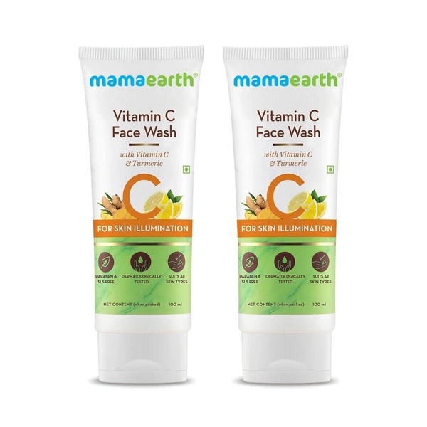 Mamaearth Vitamin C Face Wash with Foaming Silicone Cleanser Brush Powered by Vitamin c 35ml 890441730912