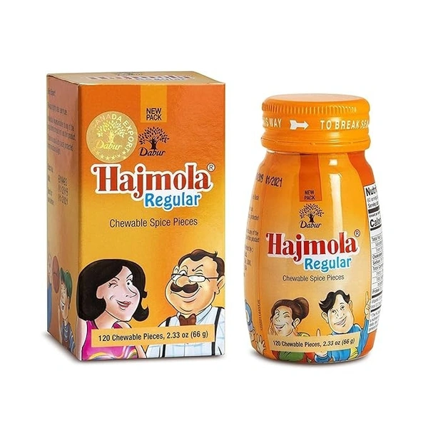 Dabur Hajmola Tasty Digestive Tablets (Regular Flavour) - 120 Tabs | Healthy, Tasty & Chatpata | Ayurvedic Tablets For Improved Digestion | Relief From Flatulence