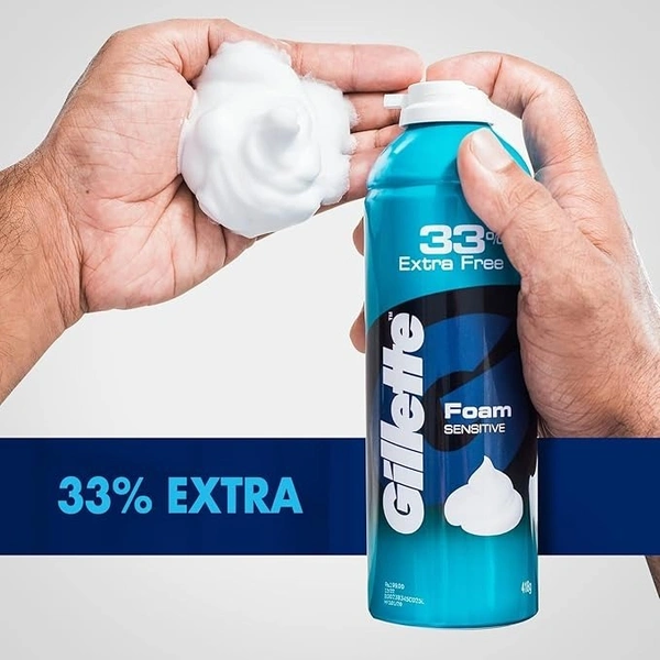 Gillette Classic Sensitive Shave Foam - 418 g (33% extra) - 418G