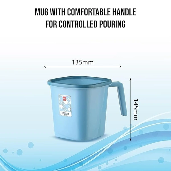 Cello Cubic Bathroom Set | Sturdy and Durable | Cubic Set | Lightweight and Rigid | Easy to Clean and Attractive Design - 25 LTR, Multi-color