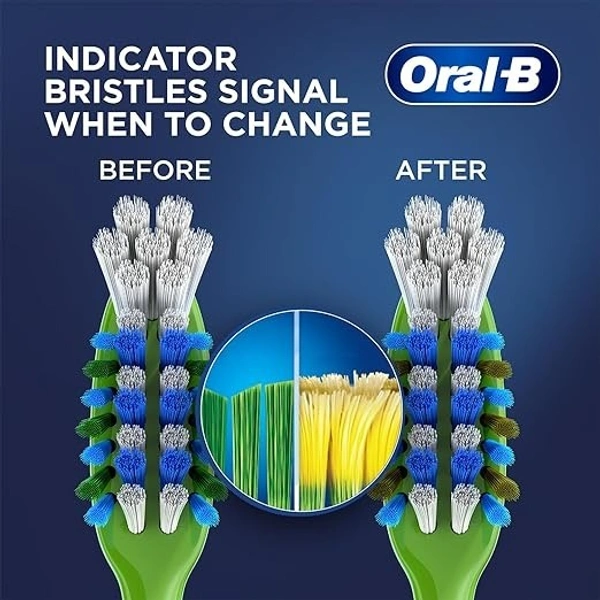 Oral-B Criss Cross Deep Clean Medium Bristles Manual Toothbrush For Adults,Tongue Cleaner,  Tooth Brush Set, Oral B Dentist Recommended Brand (Family Pack of 4) - Multicolour
