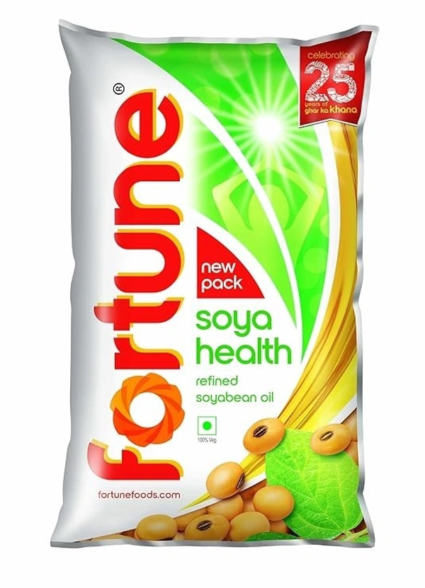 Fortune Refined Soybean Oil, 870gm Pouch (Weight May Vary)
