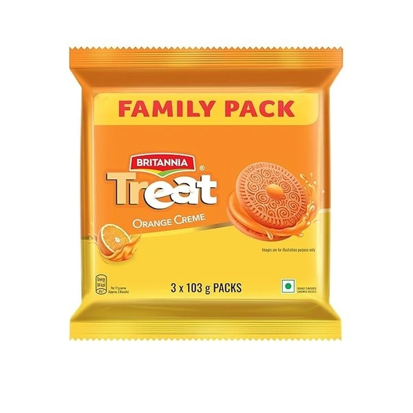 Britannia Treat Orange Creme Sandwich Biscuits 309g