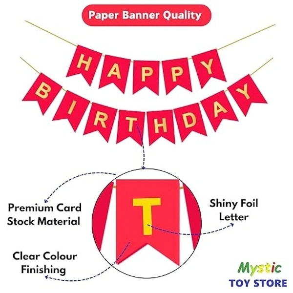  Happy Birthday PAPER Banner  - Red