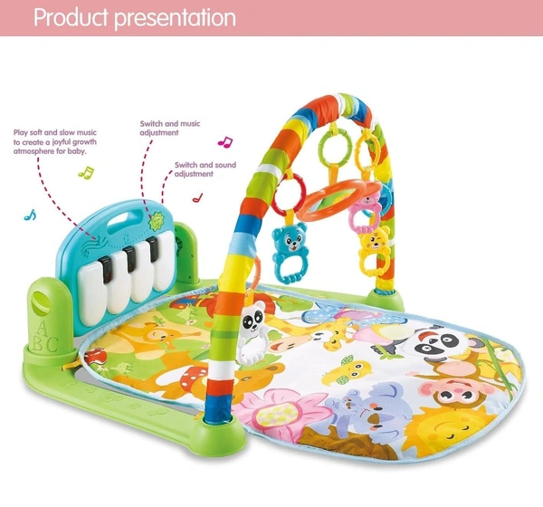 Kick and Play Multi-Function High Grade Plastic Piano Baby Gym and Fitness Rack - Multi-color