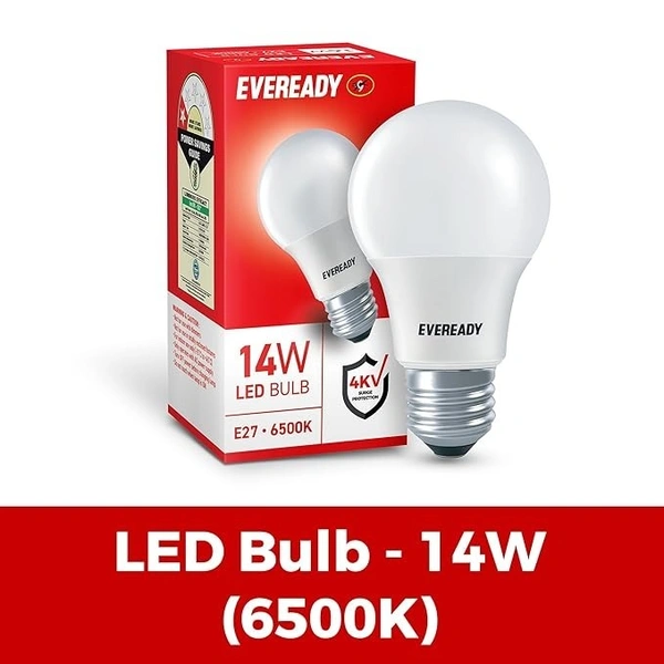 Eveready 14W LED Bulb, Cool Day Light (6500K), E27 Base, Energy-Efficient, 4kV Surge Protection, Long-Lasting Durability, Pack of 1