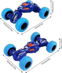 DTX Telescopic Car Toy Double Sided Pull Stunt Action Car | Non-Electric Stunt Cars |  - 25x15x5 cm, Multi-color