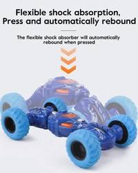 DTX Telescopic Car Toy Double Sided Pull Stunt Action Car | Non-Electric Stunt Cars |  - 25x15x5 cm, Multi-color