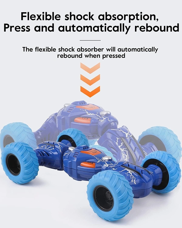 DTX Telescopic Car Toy Double Sided Pull Stunt Action Car | Non-Electric Stunt Cars |  - 25x15x5 cm, Multi-color