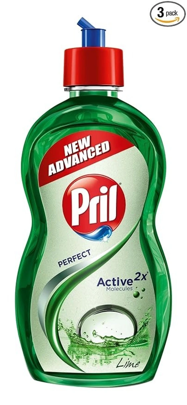 Pril Lime Liquid Dishwash Gel - 225ml | Dish Cleaning Liquid Gel with German Technology - Active Power Molecules Leaves No Residue, Grease Cleaner For All Types of Utensils 8902102163688