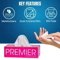 Premier Soft Face Tissue | Paper Box 2ply 100 Pulls Per Box  | Soft & Absorbent Facial Tissues | Disposable Tissues for home, Car tissue box, Office Use tissue paper - 20 * 20 cm, White