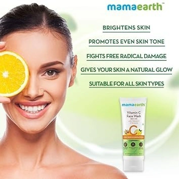 Mamaearth Vitamin C Face Wash with Foaming Silicone Cleanser Brush Powered by Vitamin c 35ml 890441730912