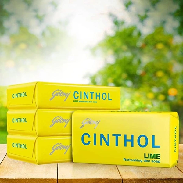 Cinthol Lime Bath Soap - 75g (Pack of 4) | Lemony Deo Fragrance | Grade 1 Soap | For All Skin Types