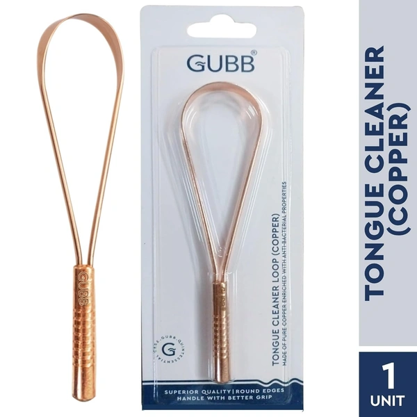 GUBB Copper Tongue Cleaner For Kids & Adults | For Fresh Breath & Bacteria Removal | Improved Taste Sense & Oral Hygiene | Ayurvedic Tongue...