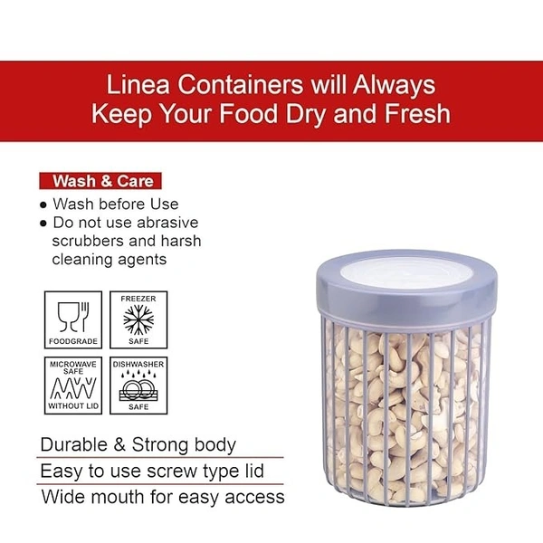 Joyo Better Home Linea Container 1500 ml (3 Pcs Set) - White - 1500 ML, White