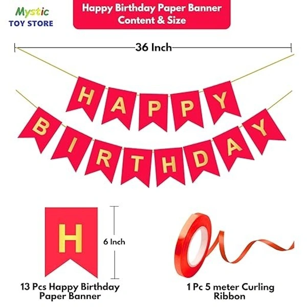  Happy Birthday PAPER Banner  - Red