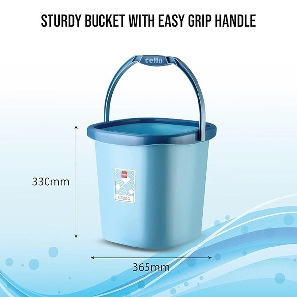 Cello Cubic Bathroom Set | Sturdy and Durable | Cubic Set | Lightweight and Rigid | Easy to Clean and Attractive Design - 25 LTR, Multi-color