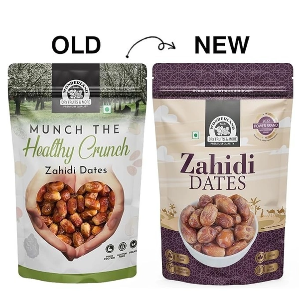 WONDERLAND FOODSM Premium Zahidi Dates Pouch | Dry Fruits Healthy & Nutritious Soft Khajoor | Khajur Rich In Iron, Fibre & Vitamins - 500G