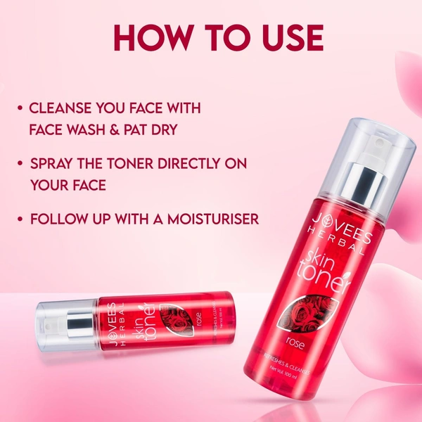 Jovees Herbal Rose Skin Toner For Refreshing Youthful Skin, Tightens Pores, Healthy Glow | Face Mist & Toner For Normal to Dry Skin | Paraben, Alcohol...