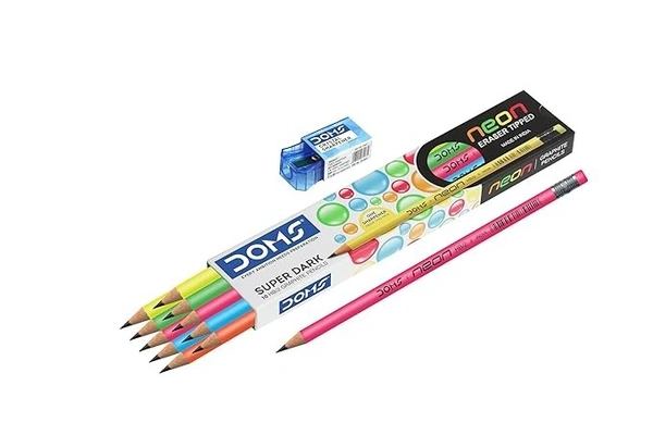DOMS neon eraser tipped pencil