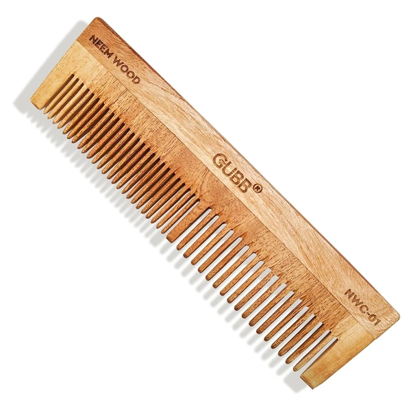 GUBB All-Purpose Neem Comb - Detangle, Control Frizz, and Add Shine | Perfect Neem Comb for Men and Women small