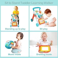Baby Walker Walk Along The Music Walker,Baby Walker with Activities, Music and Sound, Toys 3 Year Old 2 in 1 Use as Push & Pull Toys Sit-a-Stand Learning Walker - ‎56 x 10.5 x 41 cm; 3 kg, Multi-color