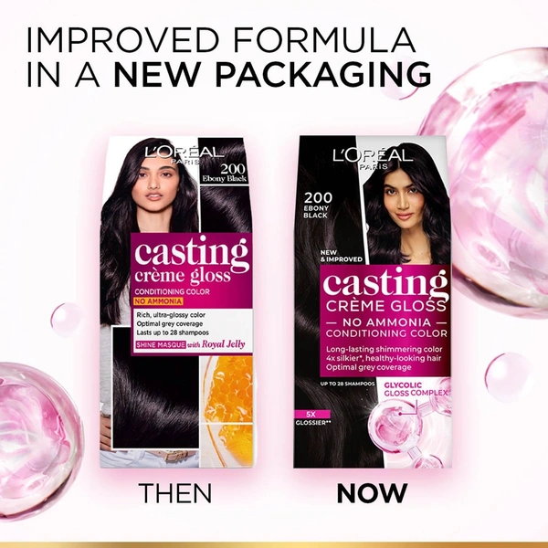 L'Oréal Paris Casting Crème Gloss Hair Color With Glycolic Gloss Complex | 5X Glossier Hair Color - 