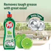 Pril Lime Liquid Dishwash Gel - 750ml | Dish Cleaning Liquid Gel with German Technology - Active Power Molecules Leaves No Residue, Grease Cleaner For All Types of Utensils 890231002163718 - 750 ml, Green