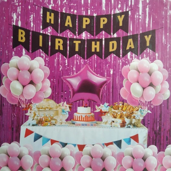 King Party Combo Set (24 Pcs) Complete Solution For Decoration Theme - Pink