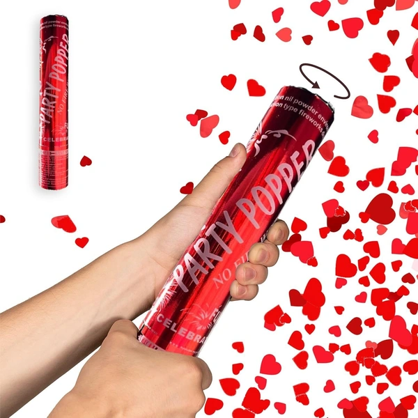 Foil & Paper Confetti Popper Shooter - Red