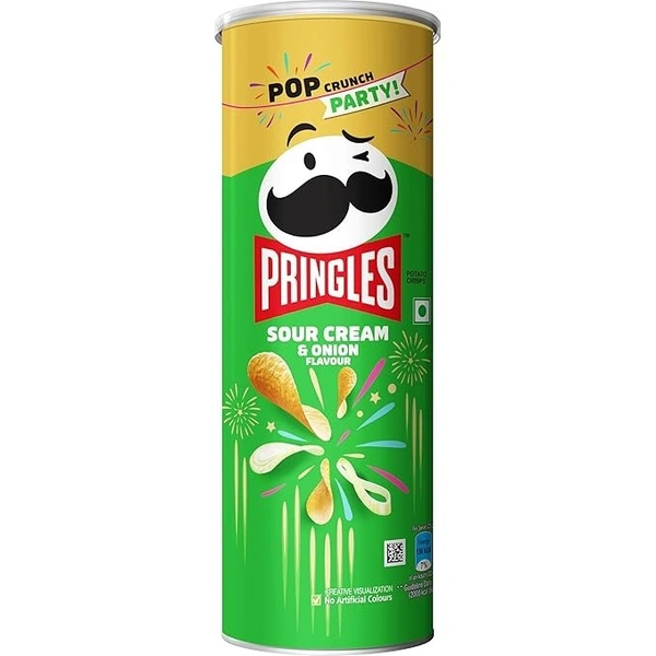 Kellogg's Pringles Sour Cream & Onion Jar, Potato Chip, 107 Gram - Sour Cream & OnionKellogg's Pringles Sour Cream & Onion Jar, Potato Chip, 107 Gram - Sour Cream & Onion - 107g
