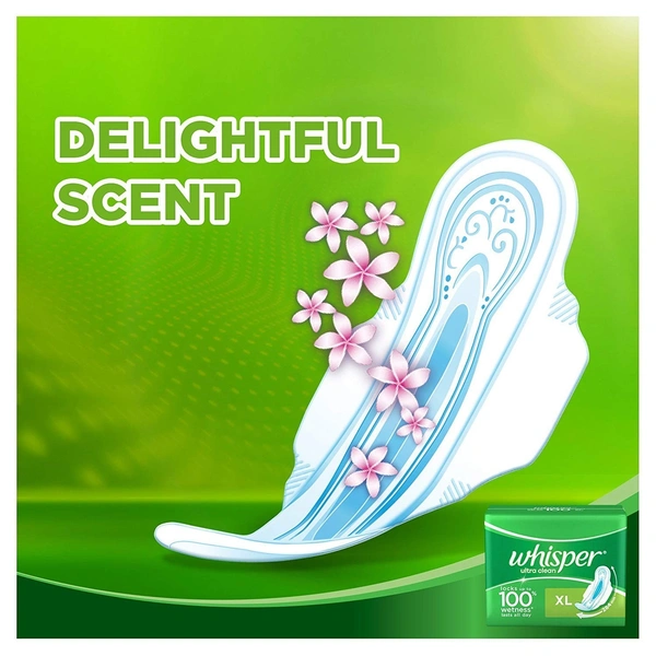 Whisper Ultra Clean Sanitary Pads XL wings (15 Count) (Pack of 1)