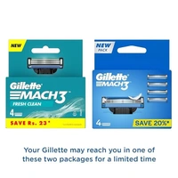 Gillette Mach 3 Manual Shaving Razor Blades - 4s Pack (Cartridge)